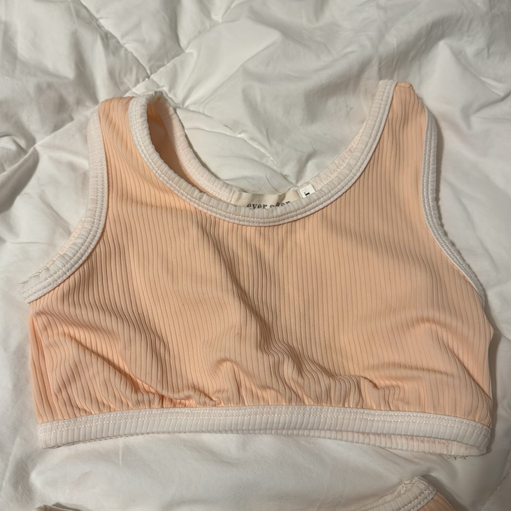 Retro Ribbed Two Piece Bathing Suit - Picture 3 of 6
